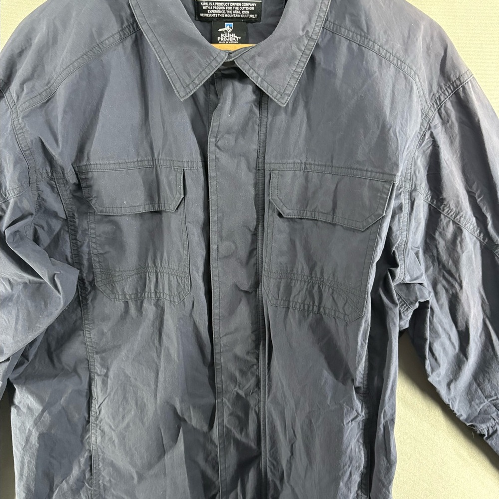 Kuhl Alternatr Waxed Jacket Coat Men Sz XL Navy Utility Outdoor - Picture 2 of 11